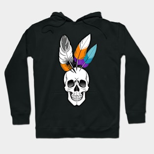 skull with feathers Hoodie